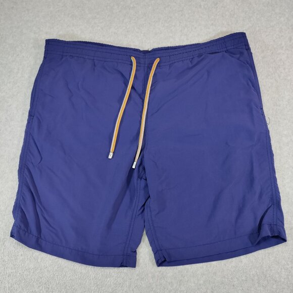 Paul Smith Swim Shorts Mens Medium Blue Brief Liner Nylon Snap Pocket 9in Inseam